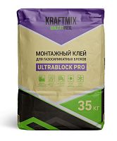 Монтажный клей для газопенобетонных блоков Ultrablock Pro, 35 кг, Крафтмикс